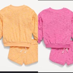 Old Navy Long Puff-Sleeve Sweatshirt and Shorts Sets (2) for Toddler Girls